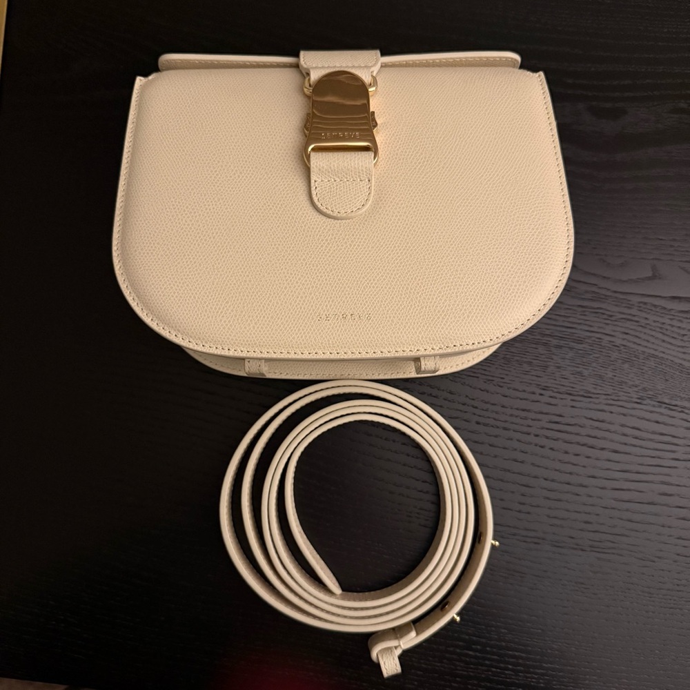 Senreve Cadence Cream Leather Crossbody Bag